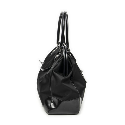 Prada Frame Dome Tote Black Nylon Canvas — view 4