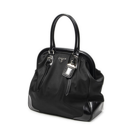 Prada Frame Dome Tote Black Nylon Canvas — view 2