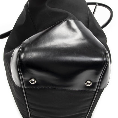 Prada Frame Dome Tote Black Nylon Canvas — view 8