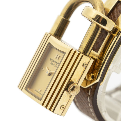 Hermes Kelly Watch Brown Courchevel Leather — view 2