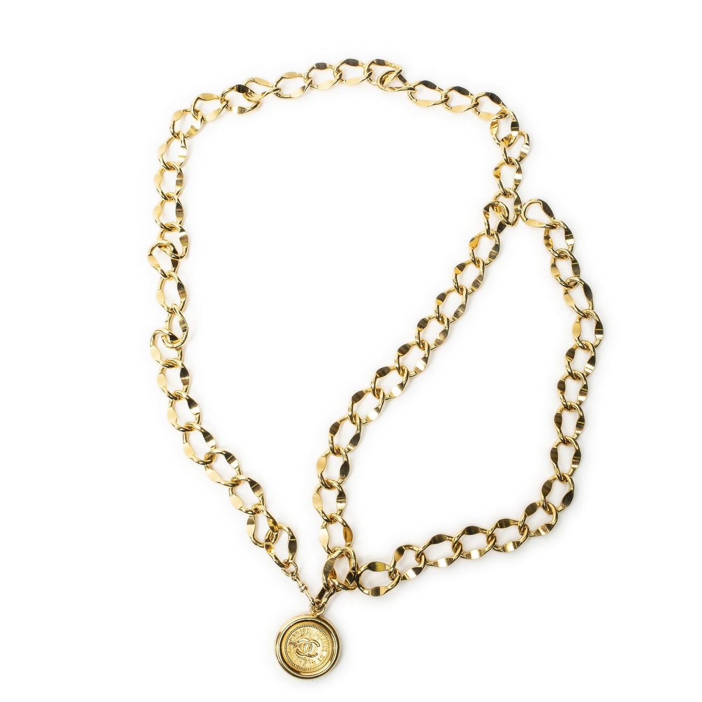 Chanel CC Logo Medallion Chain Belt Gold Plated