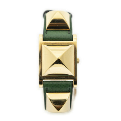 Hermes Medle Watch Green Courchevel Leather