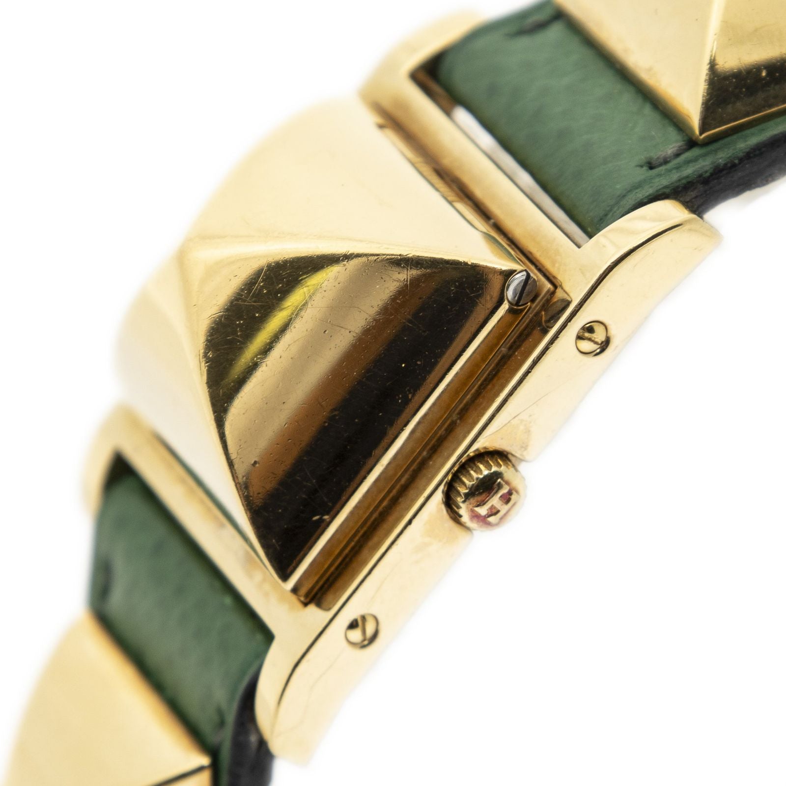 Hermes Medle Watch Green Courchevel Leather — view 2