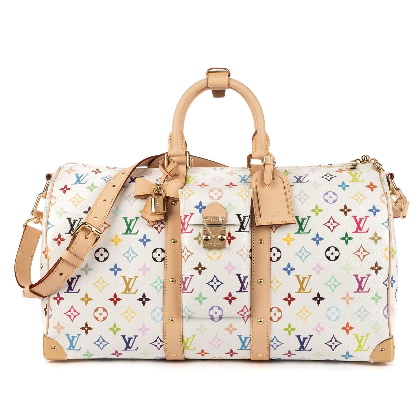 Louis Vuitton Ltd Ed LV Takashi Murakami Keepall Bandouliere Multicolor Monogram