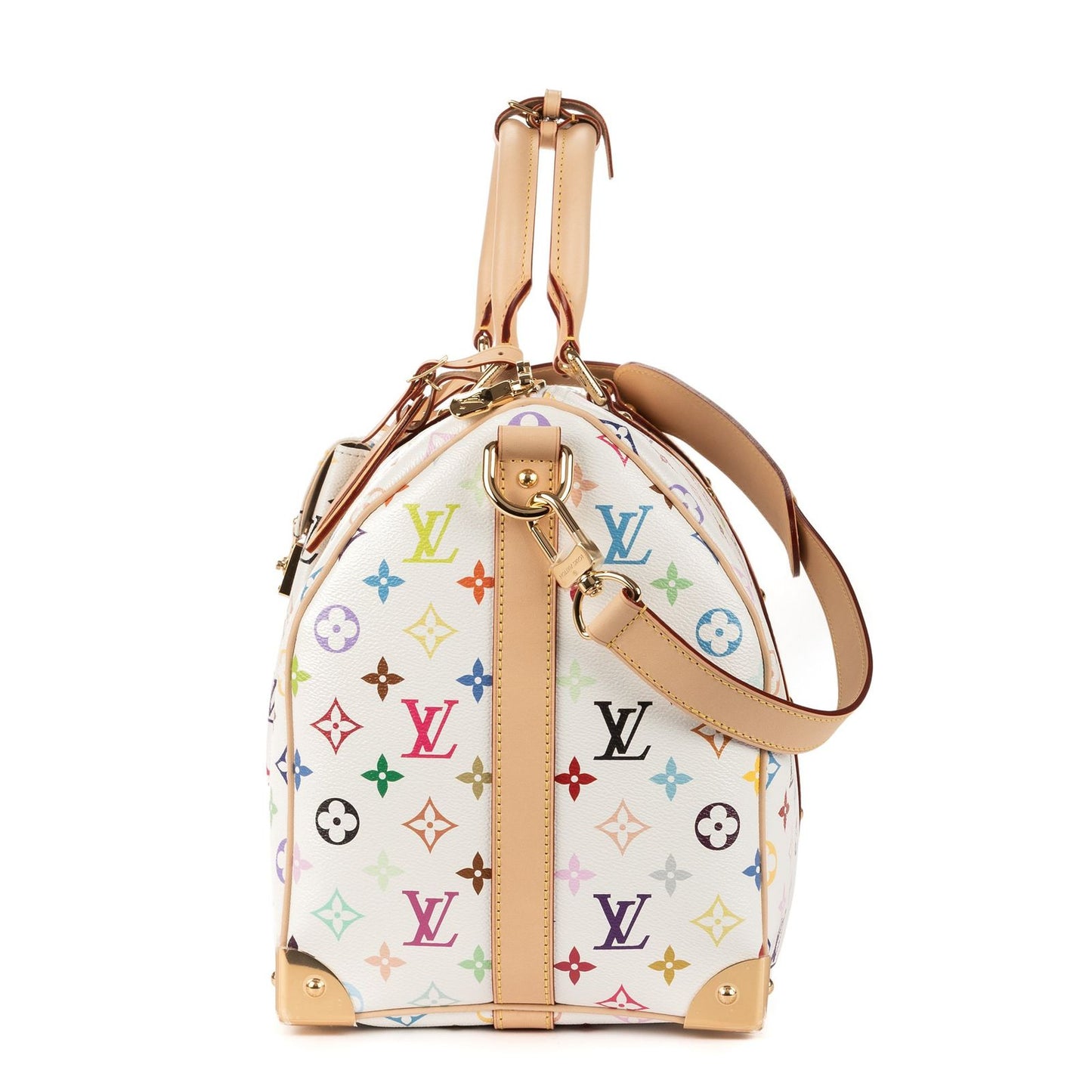 Louis Vuitton Ltd Ed LV Takashi Murakami Keepall Bandouliere Multicolor Monogram — view 3