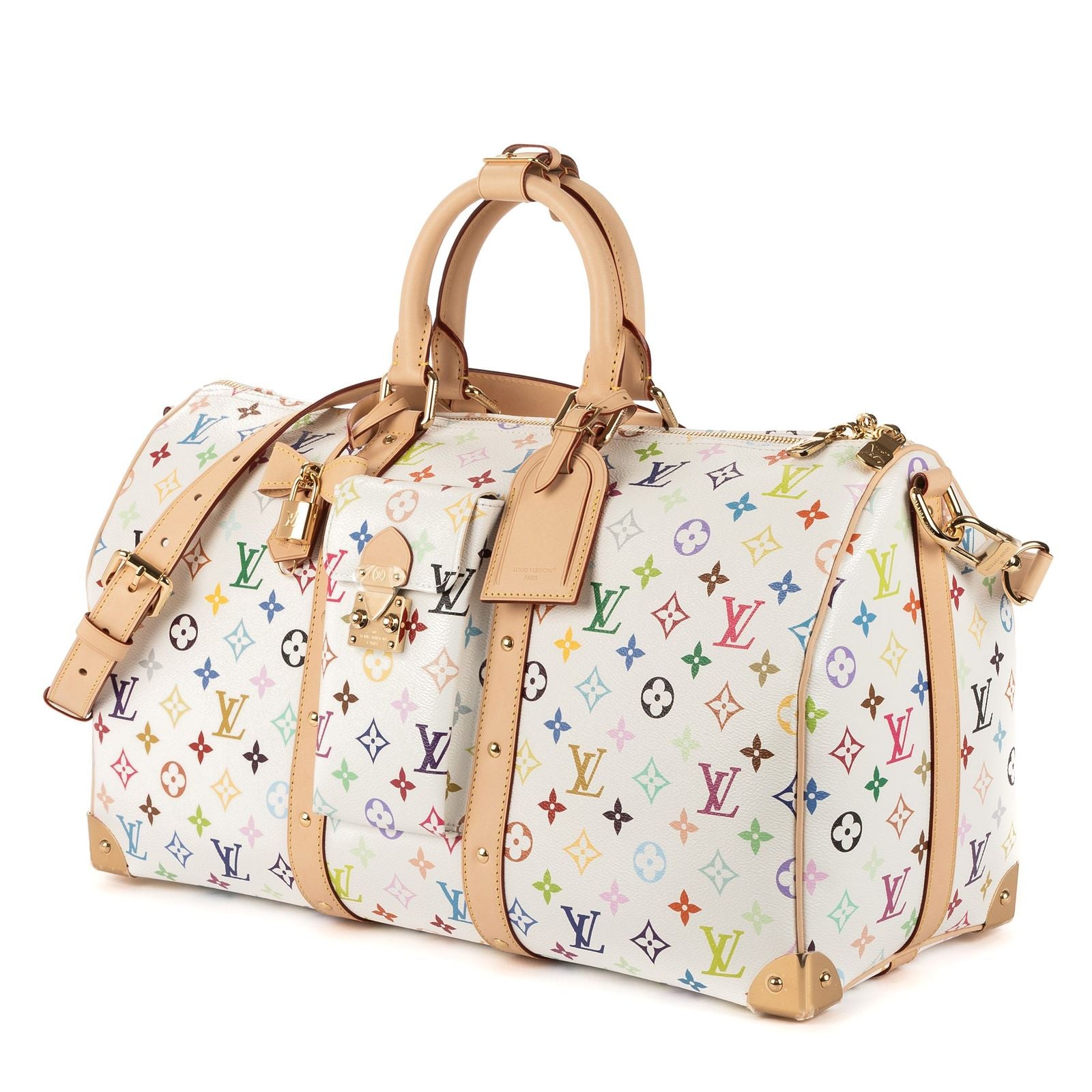 Louis Vuitton Ltd Ed LV Takashi Murakami Keepall Bandouliere Multicolor Monogram — view 2