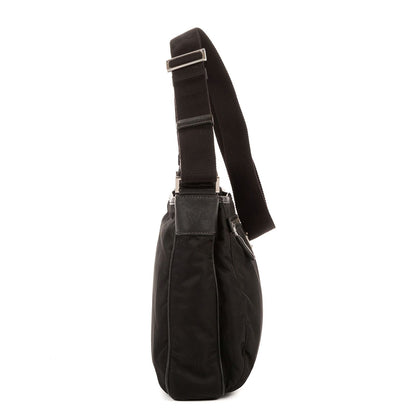 Prada Messenger Nylon Fabric a with Black Saffiano Leather — view 4
