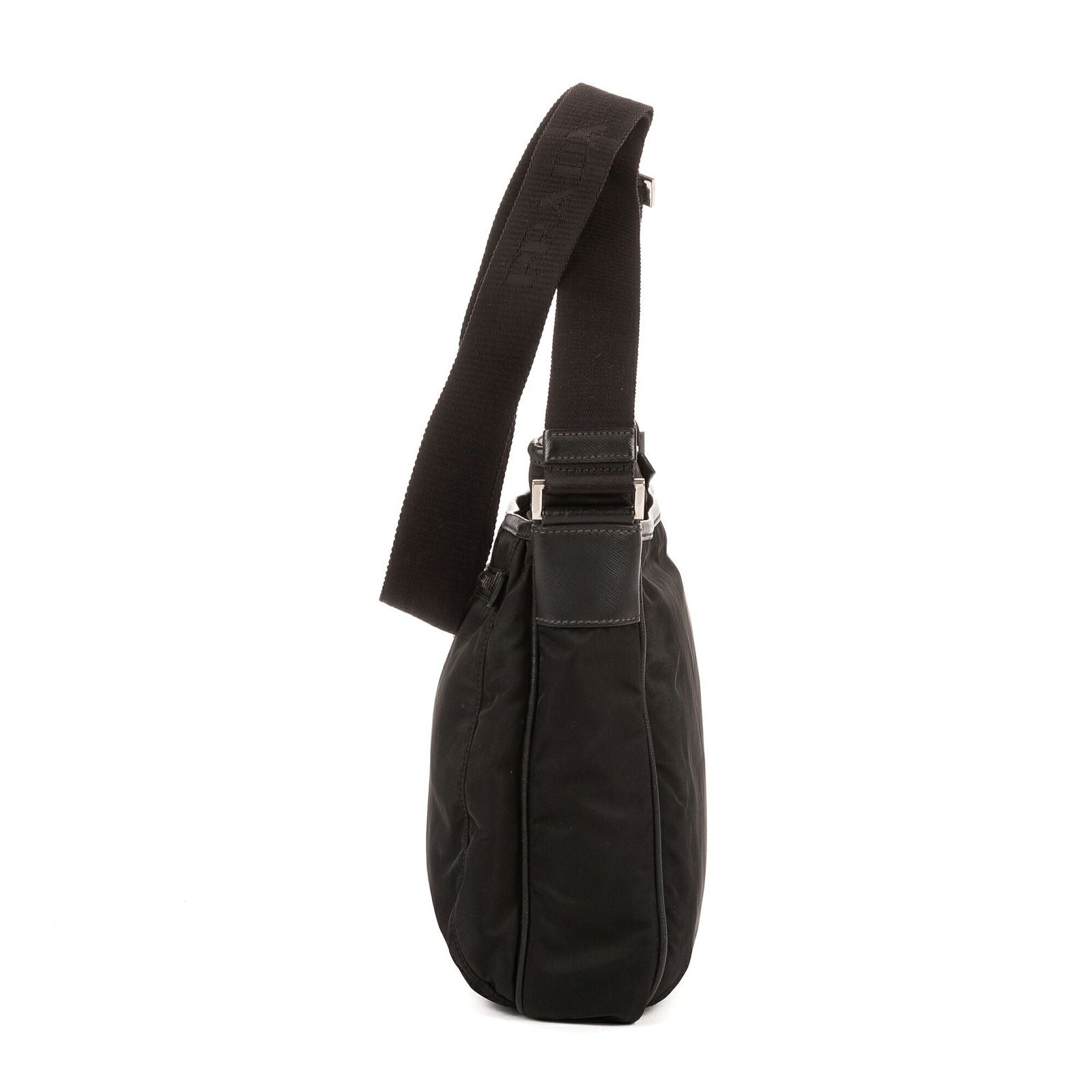 Prada Messenger Nylon Fabric a with Black Saffiano Leather — view 3