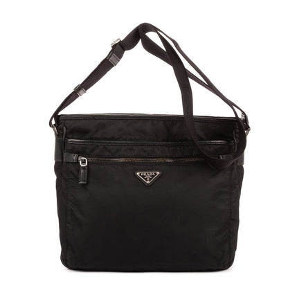 Prada Messenger Nylon Fabric a with Black Saffiano Leather