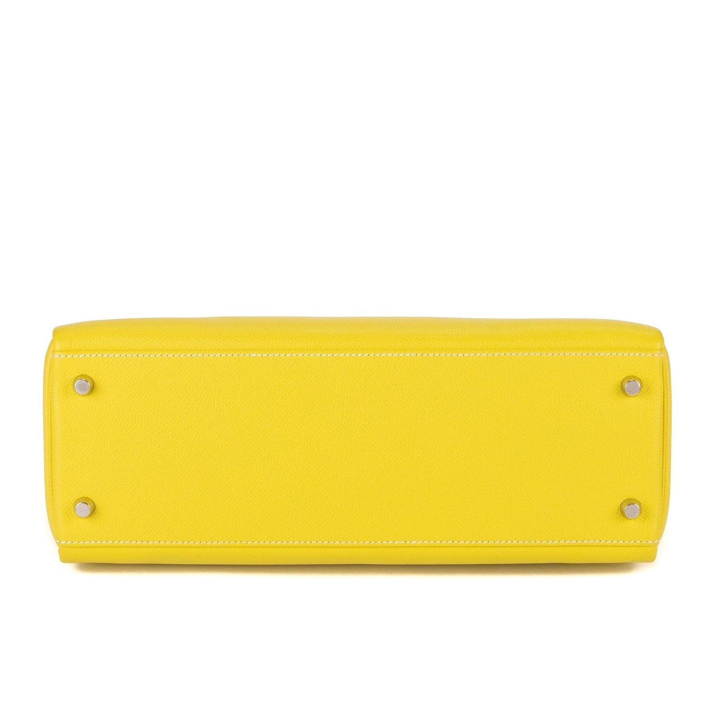 Hermes Limited Edition Candy Kelly Bright Lime Yellow Gray Perlee Verso Epsom — view 6