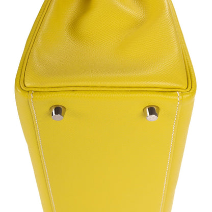 Hermes Limited Edition Candy Kelly Bright Lime Yellow Gray Perlee Verso Epsom — view 8