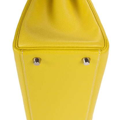 Hermes Limited Edition Candy Kelly Bright Lime Yellow Gray Perlee Verso Epsom — view 7