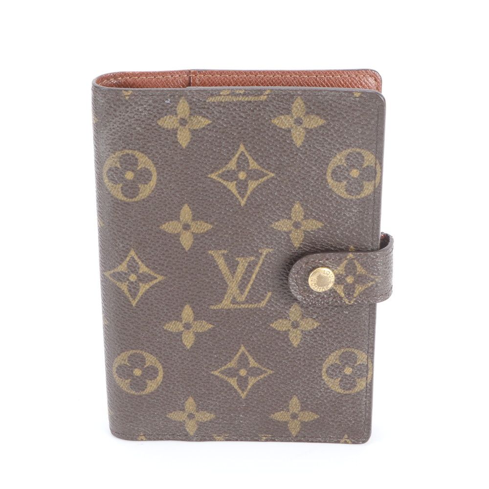 Louis Vuitton Monogram Agenda PM Notebook Cover 6 Hole Schedule Book Leather Ebm