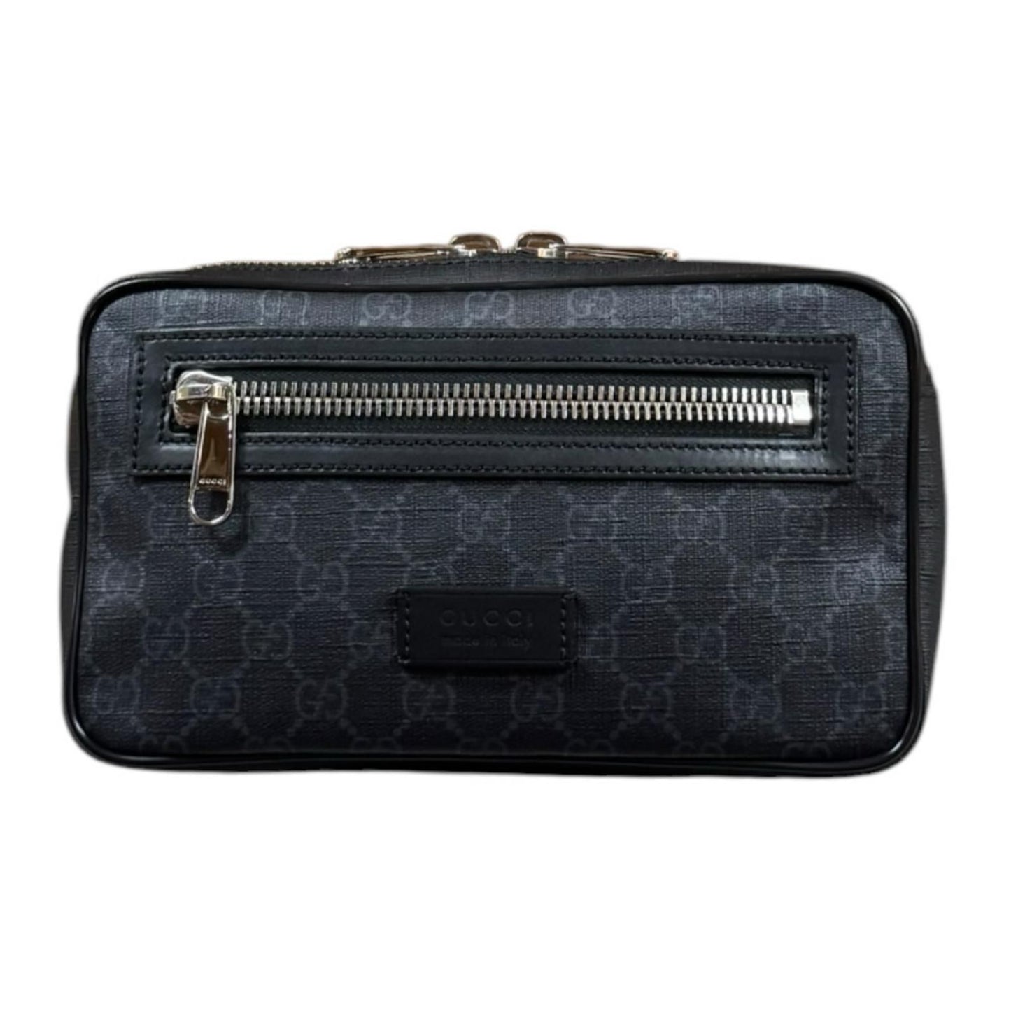 Gucci Sherry Line Belt Bag GG Supreme Canvas Black