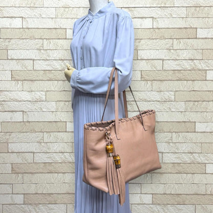 Gucci Bamboo Tote Leather Beige — view 2