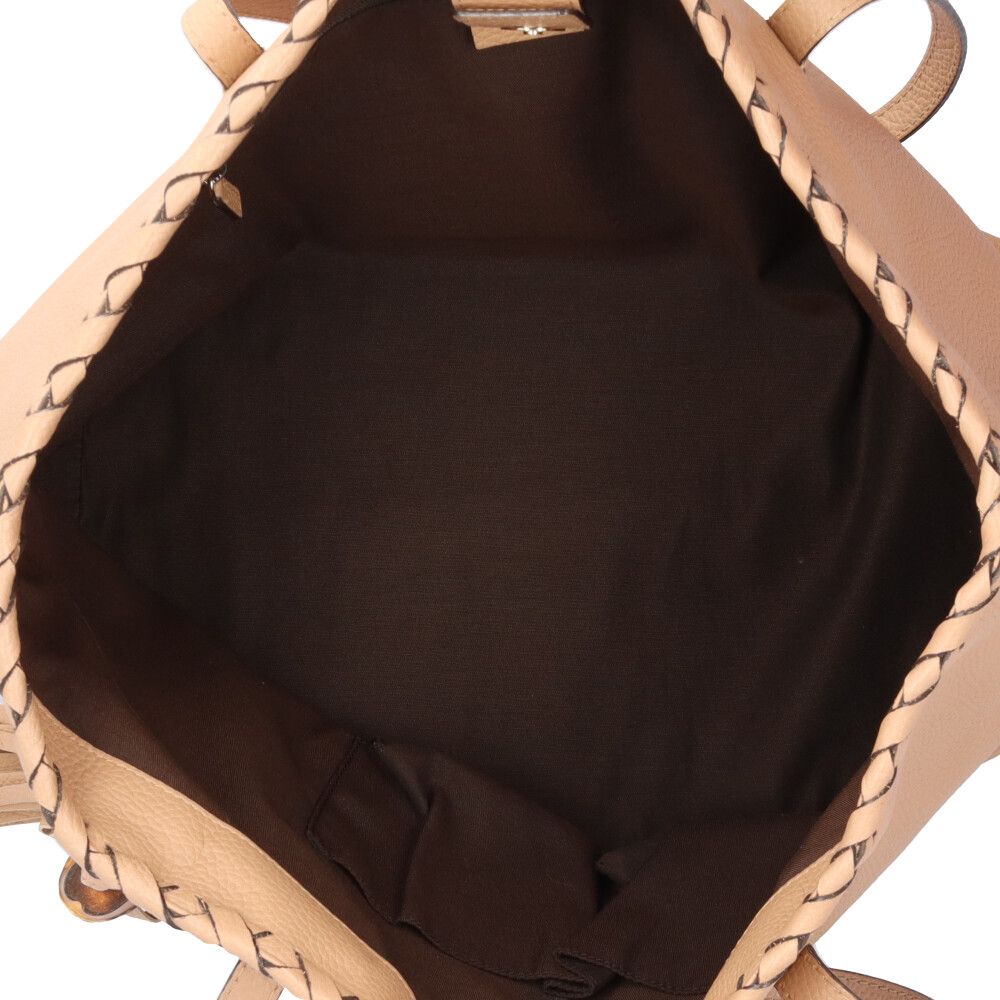 Gucci Bamboo Tote Leather Beige — view 6