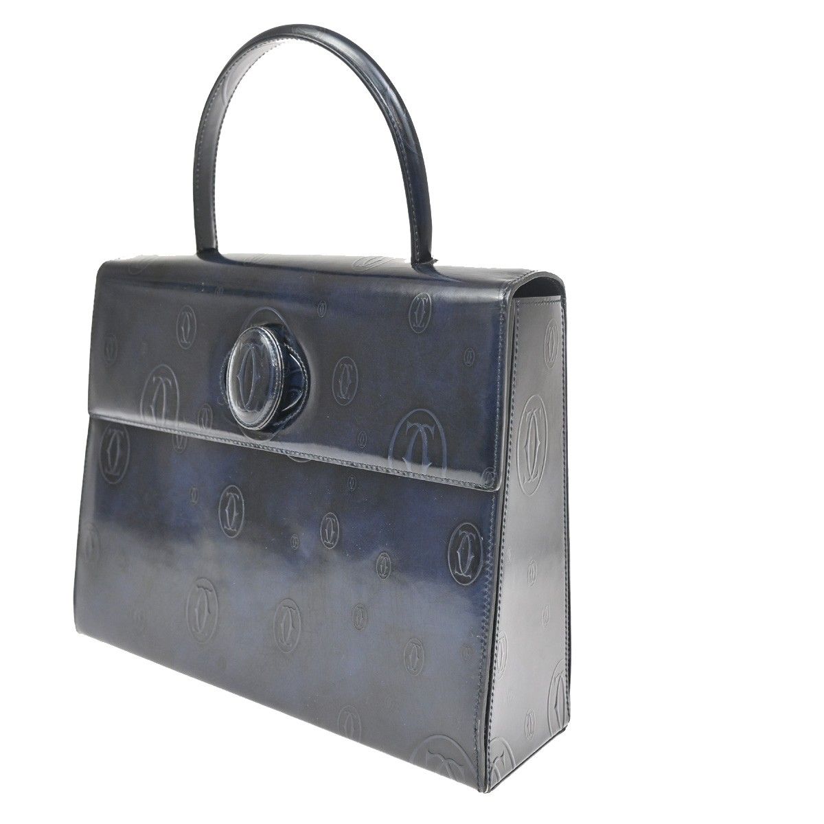Cartier Happy Birthday Handbag Navy Enamel Leather — view 2
