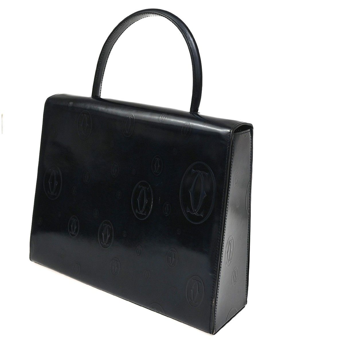 Cartier Happy Birthday Handbag Navy Enamel Leather — view 4