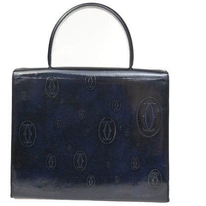 Cartier Happy Birthday Handbag Navy Enamel Leather — view 3