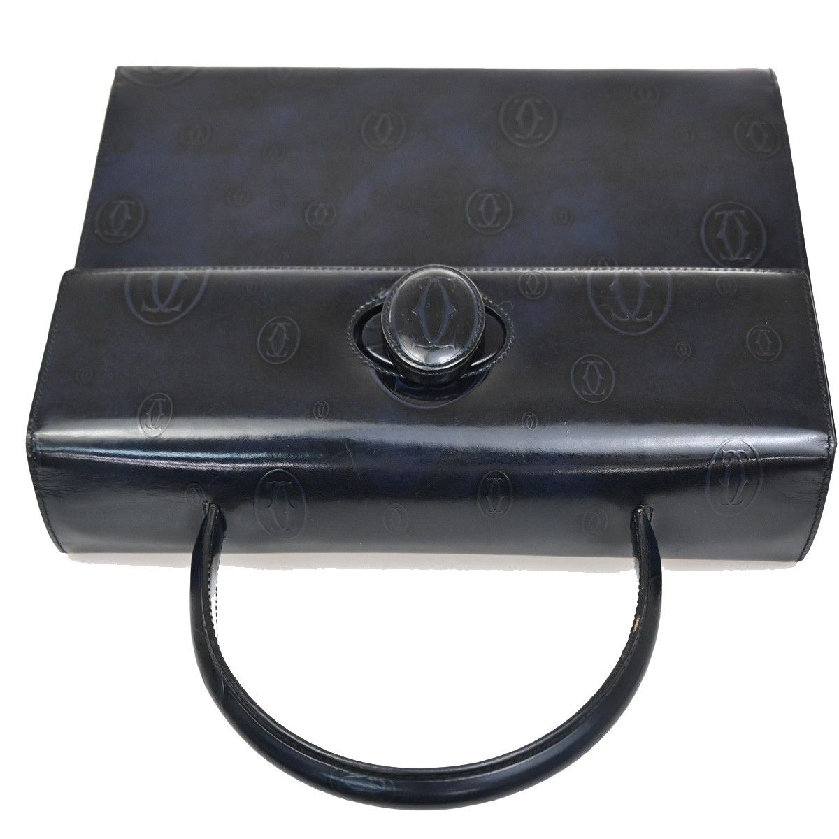 Cartier Happy Birthday Handbag Navy Enamel Leather — view 5