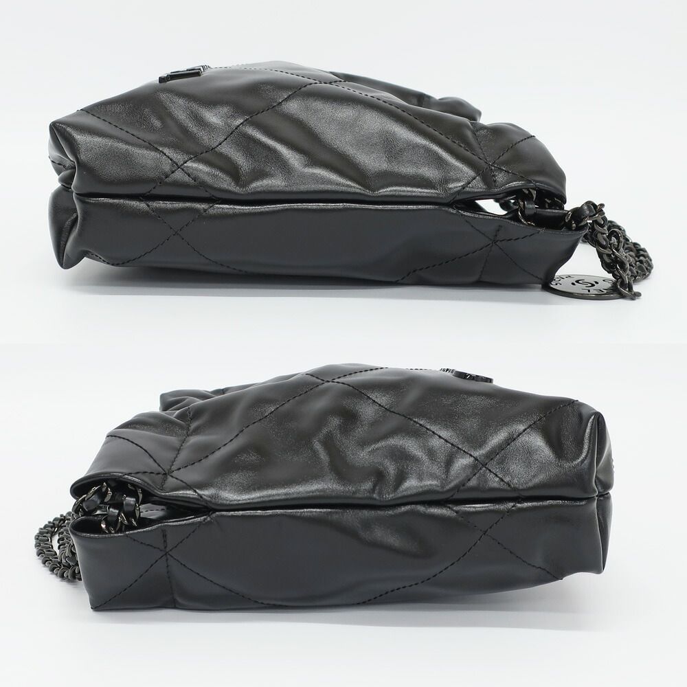 Chanel Ten 22 Mini 2-Way Chain Shoulder Bag Gray Black — view 3