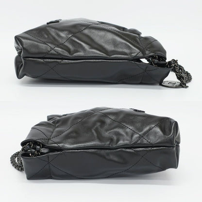 Chanel Ten 22 Mini 2-Way Chain Shoulder Bag Gray Black — view 3