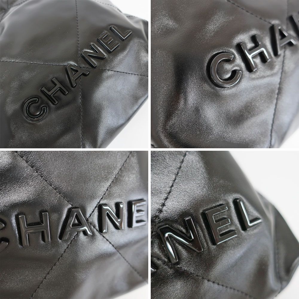 Chanel Ten 22 Mini 2-Way Chain Shoulder Bag Gray Black — view 8