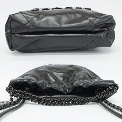 Chanel Ten 22 Mini 2-Way Chain Shoulder Bag Gray Black — view 4