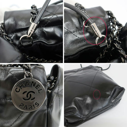 Chanel Ten 22 Mini 2-Way Chain Shoulder Bag Gray Black — view 7