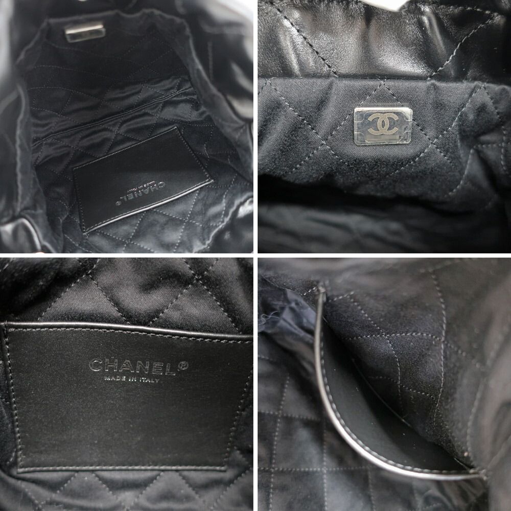 Chanel Ten 22 Mini 2-Way Chain Shoulder Bag Gray Black — view 9
