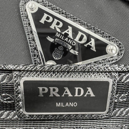 Prada 2-Way Brick Triangle Logo Shoulder Bag Crossbody Nylon Saffiano Leather — view 5