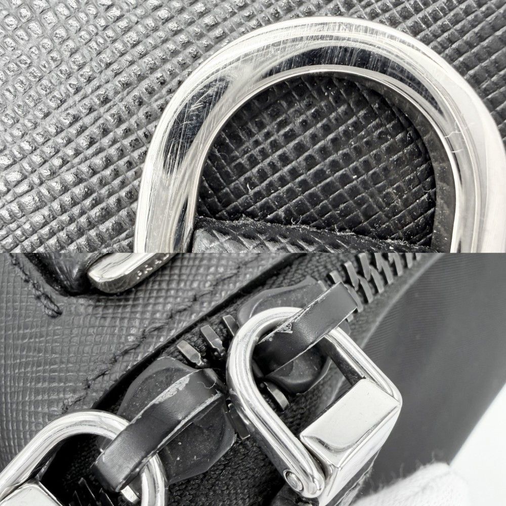 Prada 2-Way Brick Triangle Logo Shoulder Bag Crossbody Nylon Saffiano Leather — view 6