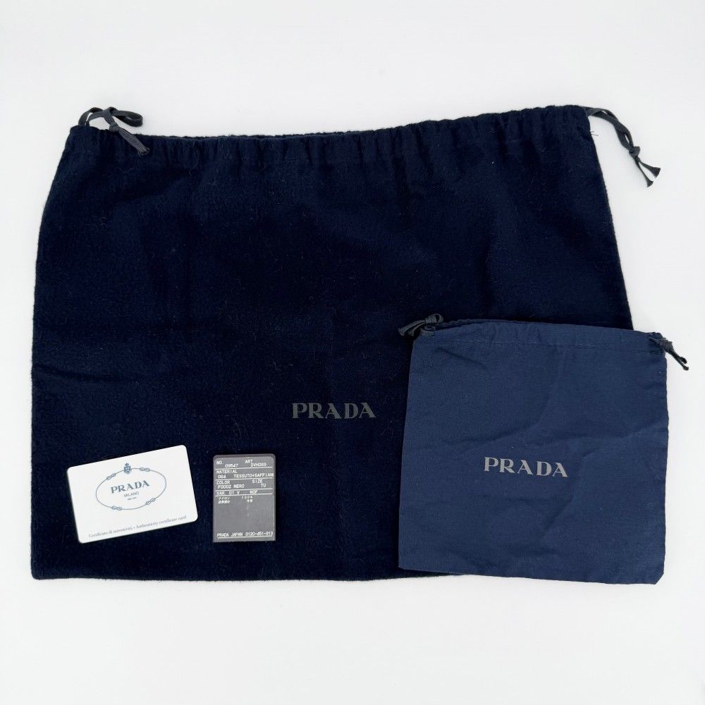 Prada 2-Way Brick Triangle Logo Shoulder Bag Crossbody Nylon Saffiano Leather — view 8