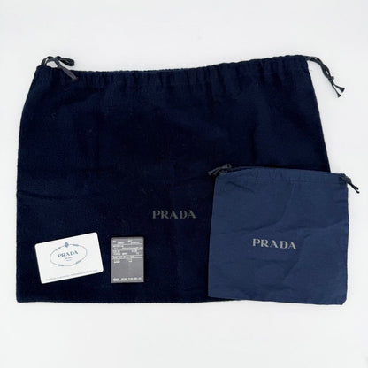 Prada 2-Way Brick Triangle Logo Shoulder Bag Crossbody Nylon Saffiano Leather — view 8