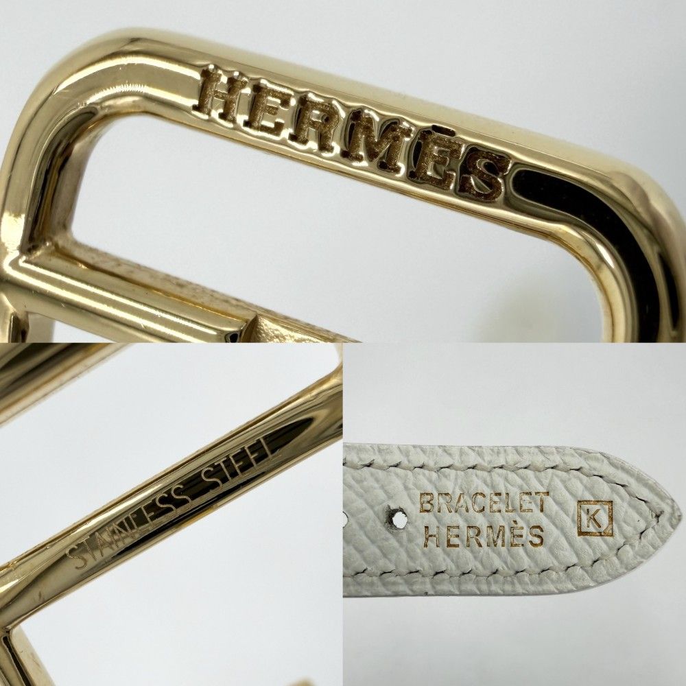 Hermes Watch White Dial Quartz Leather Gold — view 6