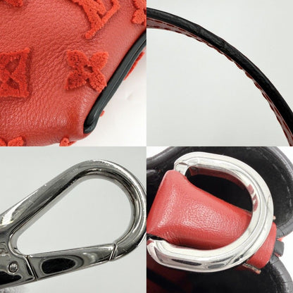 Louis Vuitton 2-Way Monogram Tufting Vert Tote Shoulder Bag Red Silver — view 9