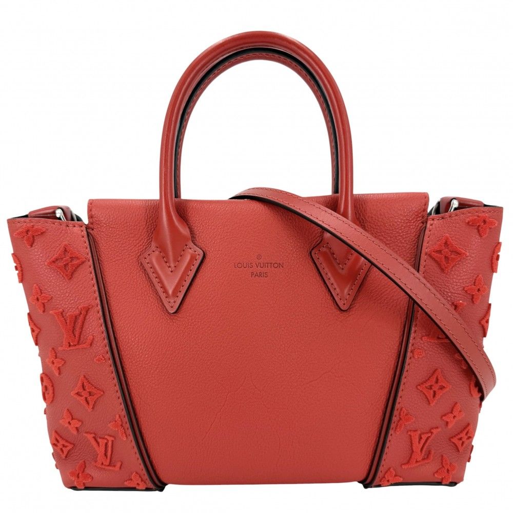 Louis Vuitton 2-Way Monogram Tufting Vert Tote Shoulder Bag Red Silver