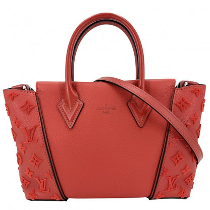 Louis Vuitton 2-Way Monogram Tufting Vert Tote Shoulder Bag Red Silver