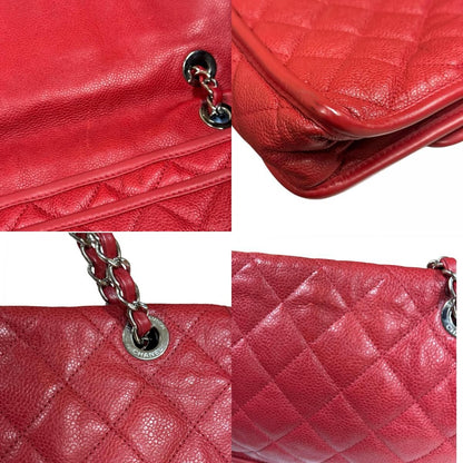 Chanel French Riviera Quilted Shoulder Bag Leather Red — view 9