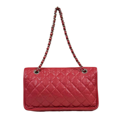 Chanel French Riviera Quilted Shoulder Bag Leather Red — view 3