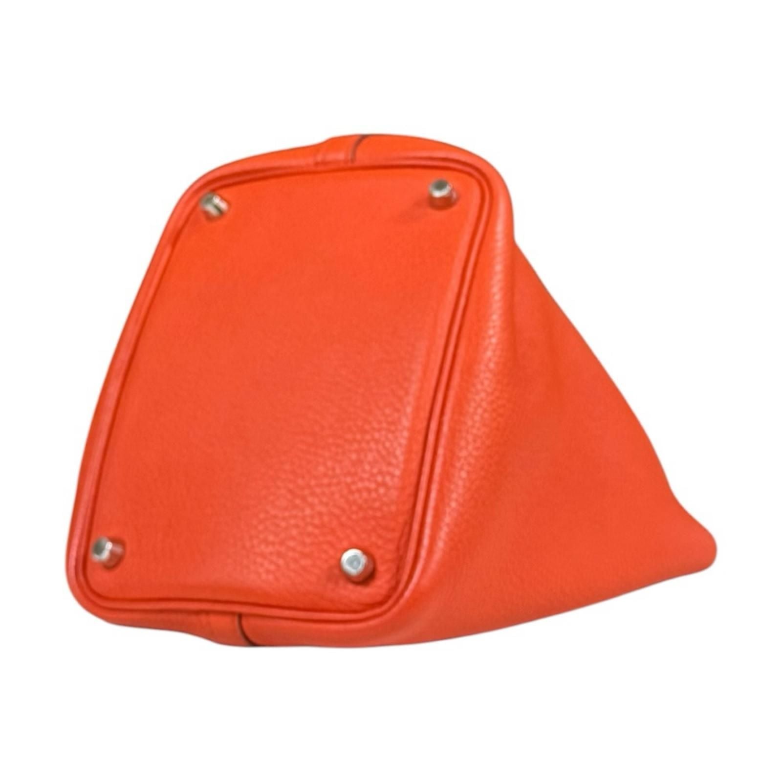 Hermes Picotin Lock PM Handbag Taurillon Clemence Orange — view 5