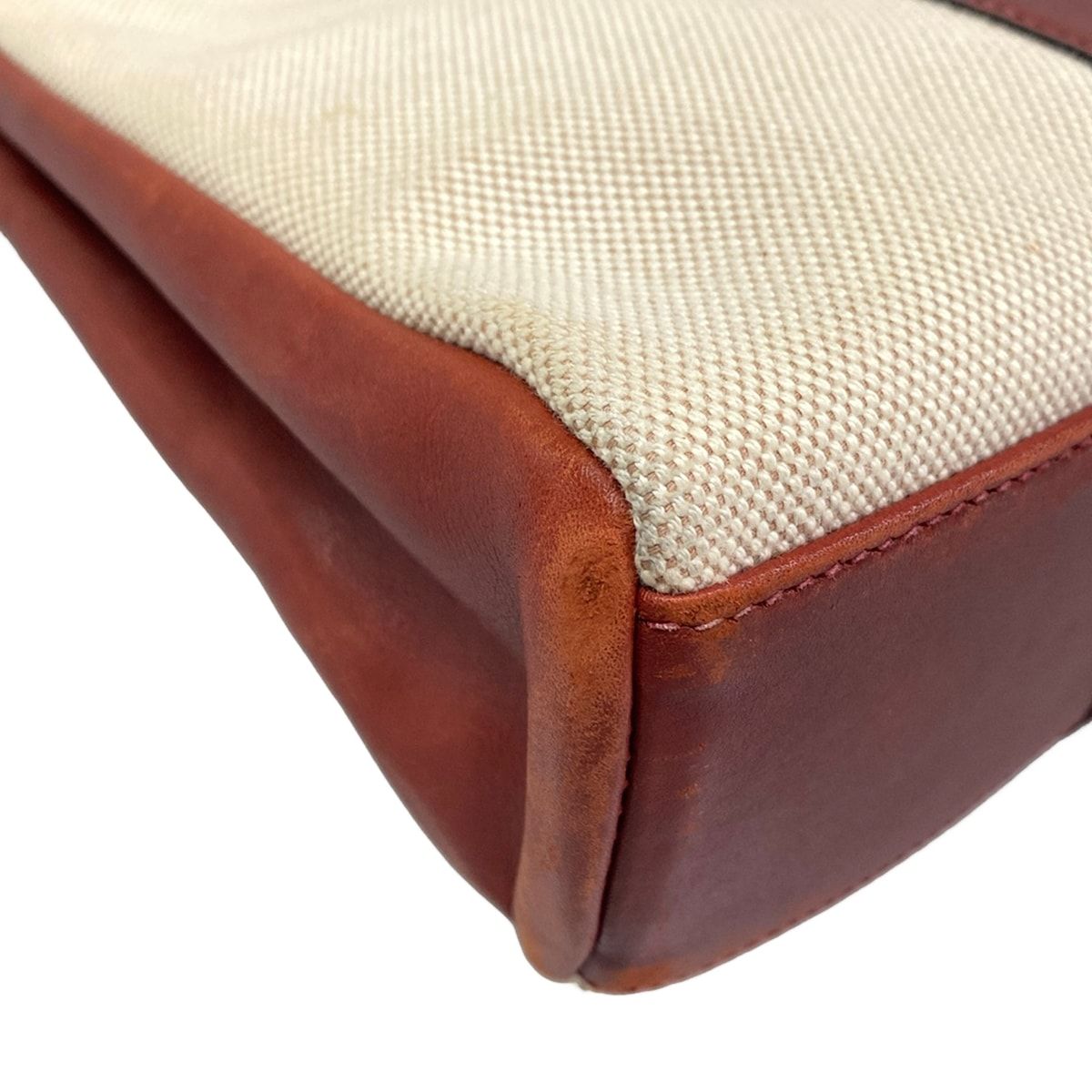 Hermes Tote Fourre Tout PM Half Leather Ivory Brown Silver — view 6