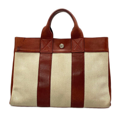 Hermes Tote Fourre Tout PM Half Leather Ivory Brown Silver — view 3