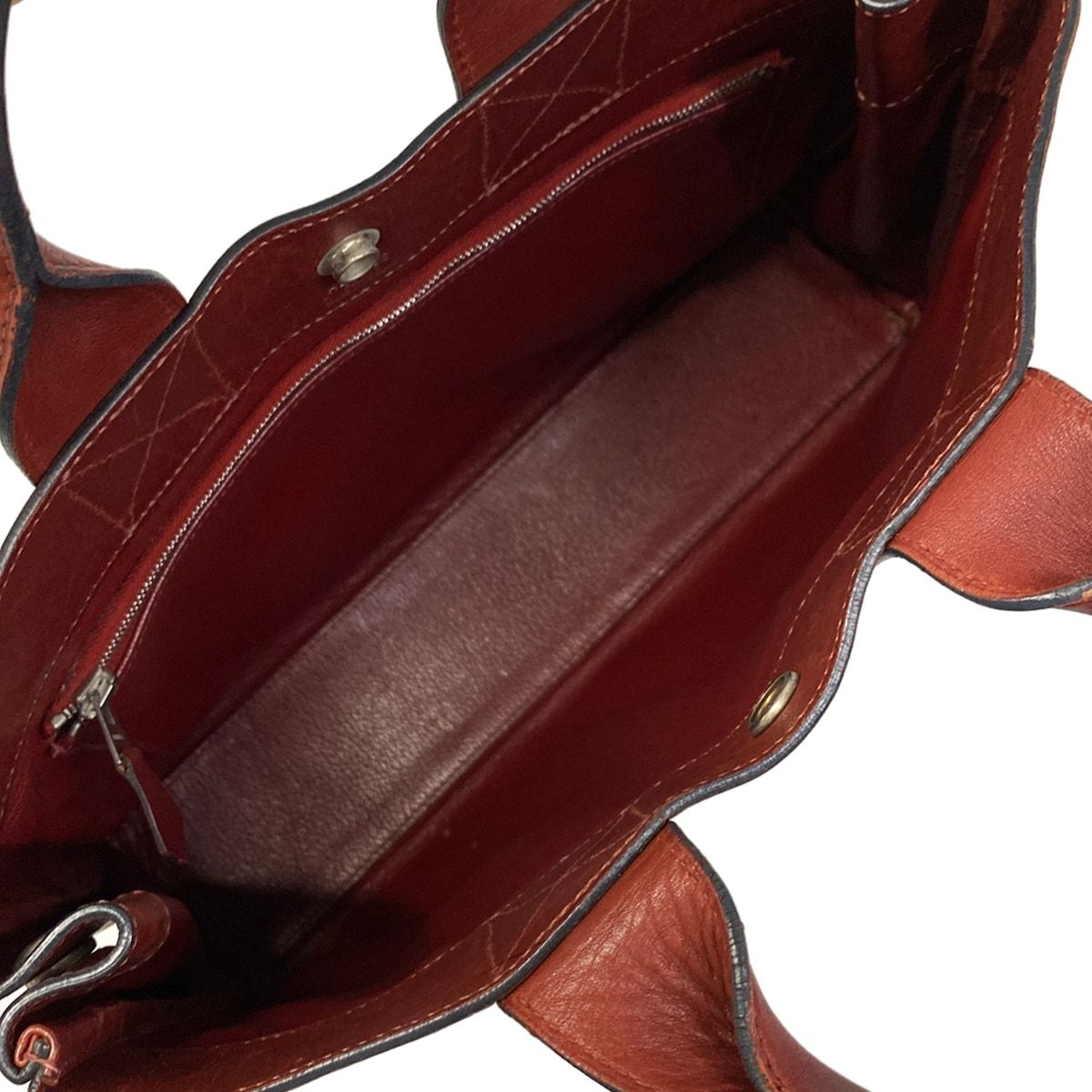 Hermes Tote Fourre Tout PM Half Leather Ivory Brown Silver — view 7