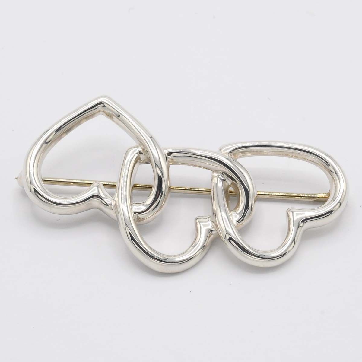 Tiffany & Co Brooch Triple Heart 925 Sterling Silver — view 2