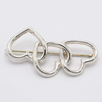 Tiffany & Co Brooch Triple Heart 925 Sterling Silver — view 2