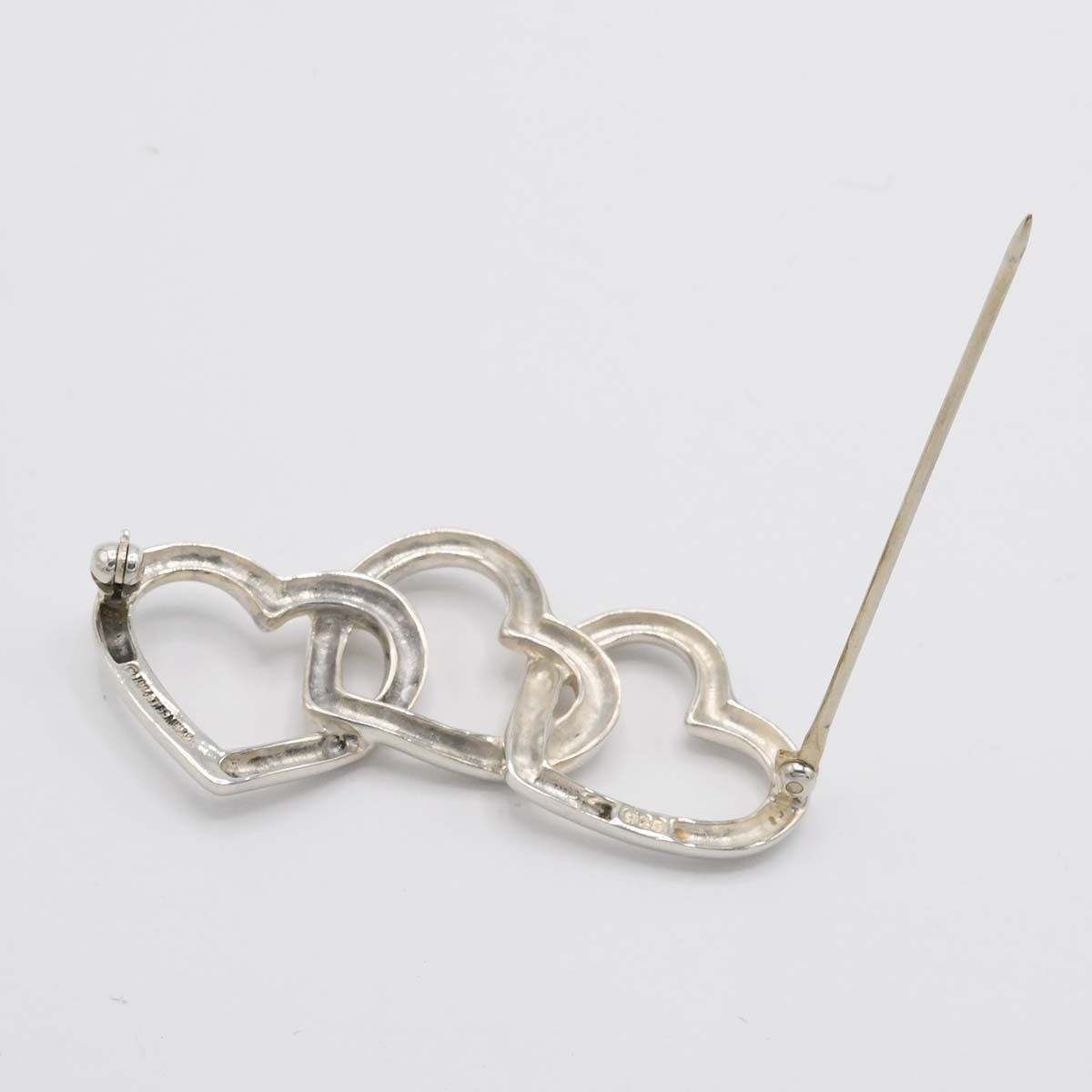 Tiffany & Co Brooch Triple Heart 925 Sterling Silver — view 4