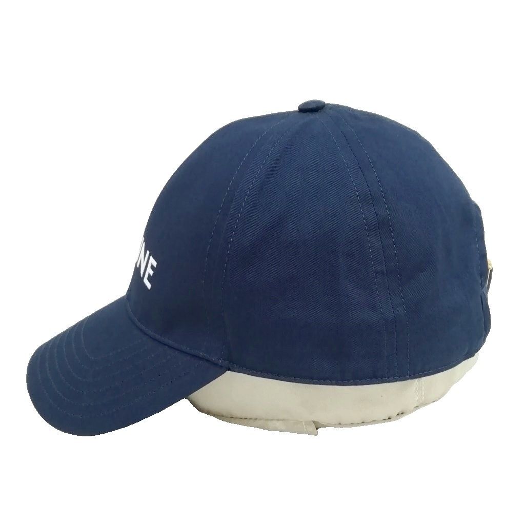 Celine Logo Baseball Cap Cotton L Navy Hat — view 3