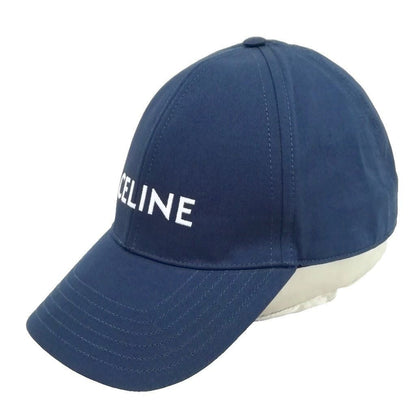 Celine Logo Baseball Cap Cotton L Navy Hat — view 2