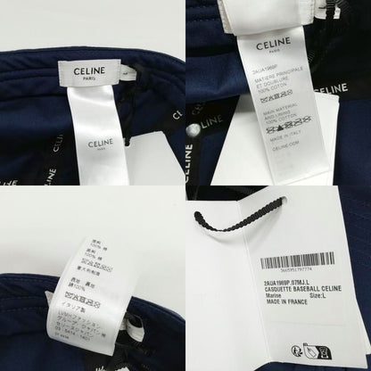 Celine Logo Baseball Cap Cotton L Navy Hat — view 9